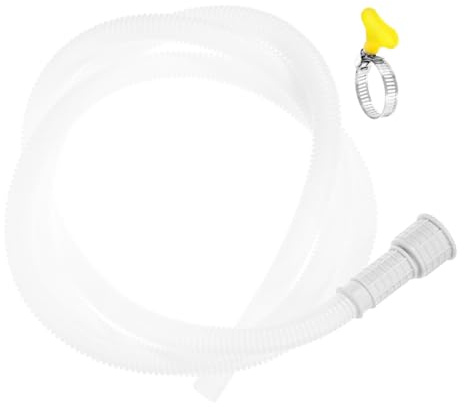 DIYEAH Tuyau de Vidange Flexible Blanc en Pvc pour Climatiseur et Machine à Laver, 4 Mètres, Ajustable Librement, Résistant aux Fuites, pour Évacuation D'eau