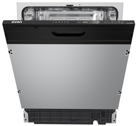 Svan Lavavajillas Integrable 60 cm Blanco SJI13600E. 1890W, 14 Cubiertos, 2 Bandejas, 6 Programas, Display LED táctil, Función Stop&Go, Eficiencia Energética Clase E