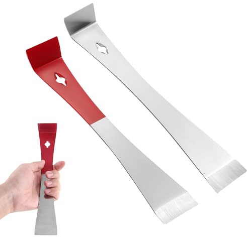 2 Pieces Stainless Steel Pry Bar,Scraper, Multi-Purpose Crow Bar, Flat Bar, for Trim Removal, Lifting, Kitchen Remodeling