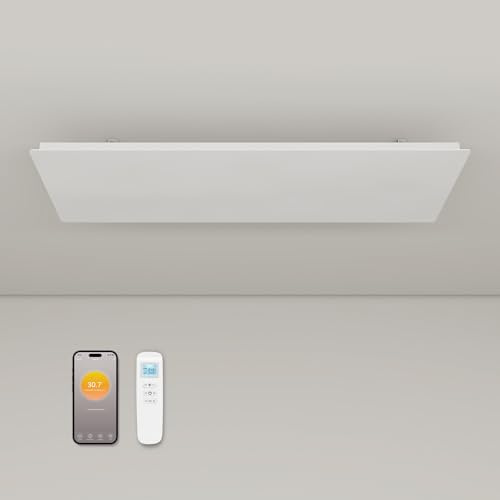 Riscaldamento a infrarossi, montaggio a soffitto con termostato, 1300 Watt, riscaldamento a soffitto, riscaldamento a infrarossi, controllo tramite app, riscaldamento elettrico, pannello di