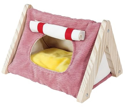 LeeQinersw Casa para Cobayas y Hamsters,casa,​ Accesorios, Escondite, Cueva, escondite para cobayas para Dormir en Invierno, Jugar, Chinchillas, erizos,22,5x18x15 cm, Rosa