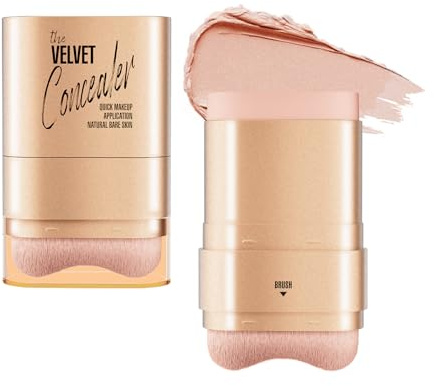 Catlinez 2 in 1 Correttore, Copre Segni di acne, Macchie, Cerchi Scuri, Pori Spessi, Correttore di Crema, Consistenza Liscia, Abbinata a un Pennello (40g)（Avorio）