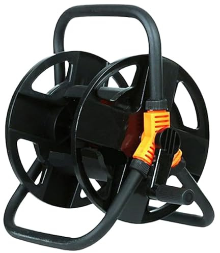 Alasum Enrouleur De Tuyau D'Arrosage 1/2 Pouce Avec Poignée Inoxydable Support Compact Pour Rangement Jusqu'À 20 Mètres Idéal Pour Lavage Voiture Et Jardin