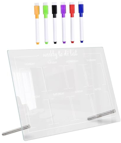 OSALADI Acryl Nachrichtentafel Satz Transparent Trocken Abwischbar Mit Whiteboard Markern Und Klammern Für Büro Und Wohnräume