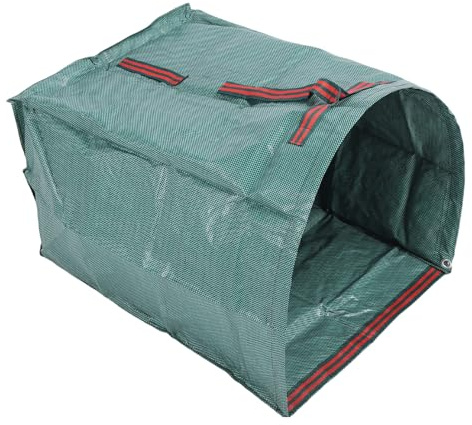Sorandy Bolsa de Desecho de Jardín de 200 L Gran Capacidad, Forma de Semicírculo Tipo Polvo a Prueba de Lluvia Bolsa de Coleccionista de Hojas Resistivas con y Soporte para Uso
