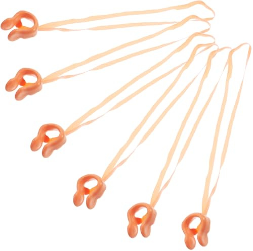Parliky Lot De 6 Pinces Nasales pour La Natation avec Clip pour Sangle Attelle Nasale pour Enfants Et Adultes Beige