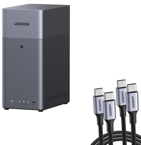 UGREEN NASync DH2300 NAS a 2 alloggiamenti con 2 cavi USB da 100 W (confezione da 2)