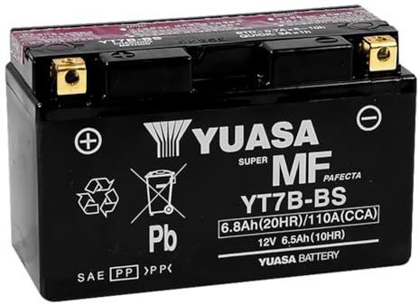 Yuasa YUAM62T7B YT7B-BS Maintenance Free AGM Battery with Acid pack