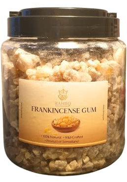 Rahiiq 1Kg: 100% Natural and Organic Premium Quality Wildcrafted Frankincense Gum, Pure Boswellia Carteri Resin (Somalia)