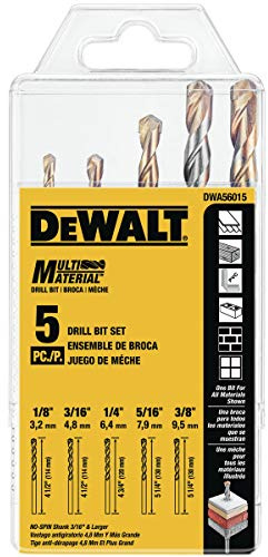 DEWALT DWA56015 - Juego de brocas multimaterial, 5 piezas
