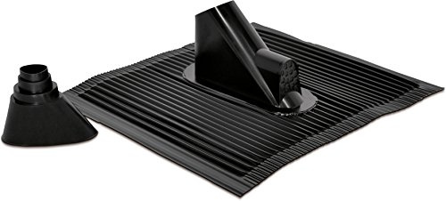 TechniSat Alu Dachziegel Set, Schwarz | mit Gummitülle zur wasserdichten Mast- und Kabeldurchführung 450 x 500mm