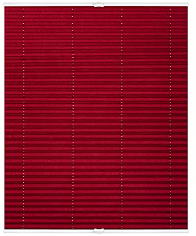 Lichtblick Plissee Klemmfix, ohne Bohren, verspannt, lichtdurchlässig, Blickdicht, Uni, mit eleganter Crushed Optik Brombeer,45 cm x 130 cm (B x L)