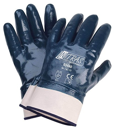 Nitras 03440 Nitrilhandschuhe Arbeitshandschuhe Handschuhe mit Stulpe - VPE 72 Paar, Größe:10 (XL)