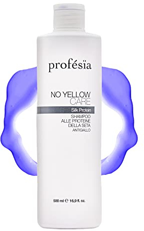 PROFESIA Anti-Gelbstich Shampoo für blondes und graues Haar, Silbershampoo mit violetten Pigmenten gegen Gelbstich, Farbpflege für blondiertes Haar, kühler Blondton & Glanz, 500 ml