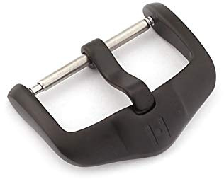 HIRSCH Unisex Dornschließe für Uhrenarmbänder L316 Edelstahl Modell Active 22 mm Schwarz (PVD), matt