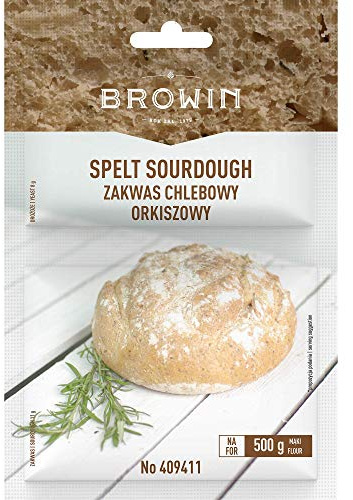 Browin 409411 Natural Spelt Sourdough with Yeast and Malt 19 g Packaging-for Baking 750 g of Homemade Traditional White Bread in The Oven or Machine