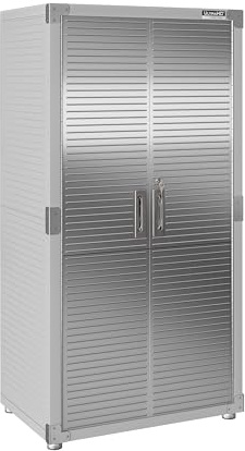 Seville Classics UltraHD Solid Steel Lockable Metal Storage Cabinet Locker Organizer, w/Adjustable Shelves for Garage, Warehouse, Office, Classroom, Granite, 36 W x 24 D x 72 H