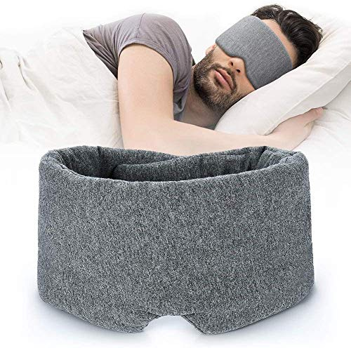 Chulovs Schlafmaske für Männer Frauen, 100% Blackout Augenmaske zum Schlafen, Hautfreundliche Modal Augenbinde Nachtschlafmaske mit Aufbewahrungstasche, Geeignet für Reisen/Nap (Grey)