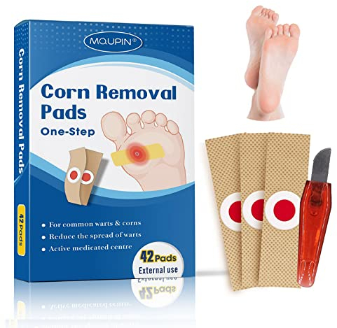 MQUPIN Verrugas, Corn Remover, Eliminar Verrugas, Removedor de Verrugas, Removedor de Maíz, Wart Remover Anti Verrugas Tratamiento para Quitar Verrugas Comunes, Plantares, Maíz y Callos (42pcs)