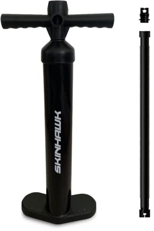 SKINHAWK Starke Doppelhubpumpe, Hochleistungshandpumpe für SUP Boards, Kajaks, Kanus