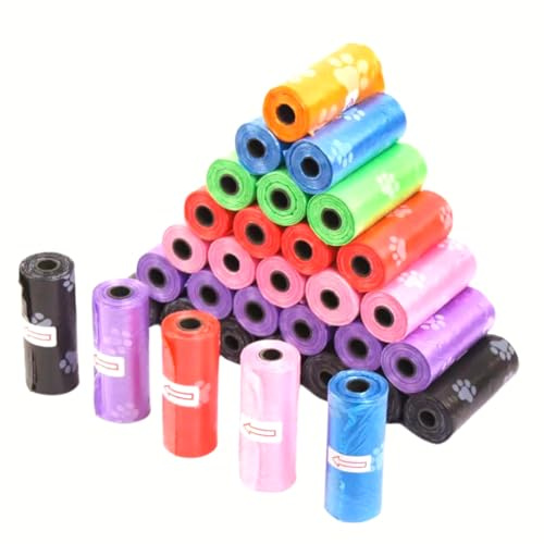 Sacchetti Pupu Cane Gatto, Pacco da 180 Pz., Multi Colore Casuale Misura 32x22 cm, Feci Bisogni Cani Gatti Animali Dog Adulti Medi Cuccioli, Spessi Resistenti, a Prova di Perdite, 12 Rotoli
