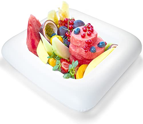 Novelty Place Inflatable Ice Serving Buffet Bar - Salad Food & Drinks Cooler Serving Tray for Summer Party Picnic & Camping (Pack of 1, 24 Inches)