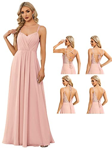 Ever-Pretty Robe de Demoiselle d'honneur Bretelles Col V Dos Nu A Line Chic ES01692