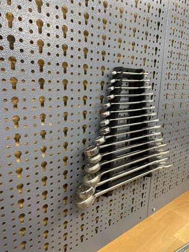 Generisch Maulschlüssel und Ringschlüssel Halterung für Küpper Lochwand - 15 Auflagen - Schwarz - Kunststoff - Werkzeughalterung