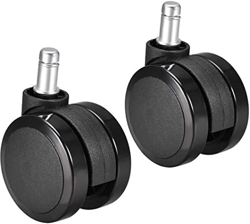XYWHPGV Swivel Caster Wheels - 2 Inch Pu Twin Wheel Push-in 11mmx22mm Stem Swivel Caster Black 2pcs(00a06 6c2bc 931e6 64ef4 864fd 252d2
