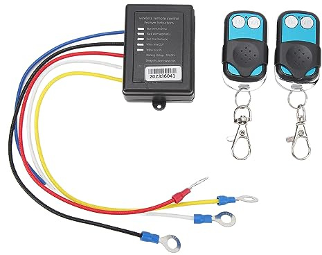 HERCHR Kabellose Seilwinden-Fernbedienung, 434 MHz, DC 12 V, 24 V, 50 Fuß Reichweite, Universelles Seilwinden-Fernbedienungs-Schalter-Set, Passend Für LKW, ATV, SUV