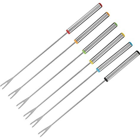 Ensemble de fourchettes à fondue pour fondue au chocolat, fromage, dessert, cornichons, bâtonnets à rôtir à la guimauve, kit d'accessoires avec poignée résistante à la chaleur pour rôtir la viande