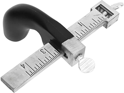 16cm/6.3in Leather Strap Cutter Leather Cutting Tool with Aluminium Handle Leather Belt Cutter with Scale 3 Replaceable Blade for Craft DIY Project