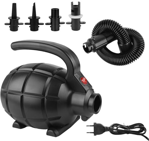 Inflador Electrico 600W, Hinchador Electrico Bomba de Aire Electrica con 4 Boquillas Bomba Electrica Portátil para Colchon Piscina Hinchable, AltaPresión para Inflar/Desinflar para Casa, Coche