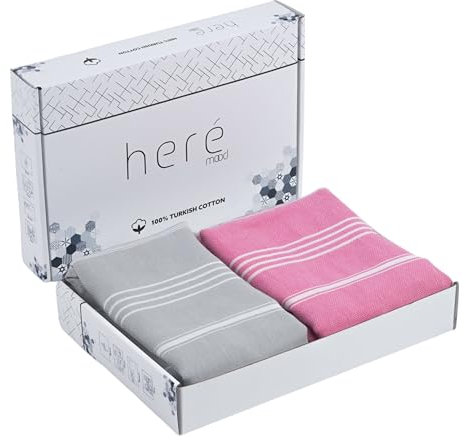 Heré Mood Strandtuch Hamamtuch Saunahandtuch Set - 1er & 2er Pack 100% Baumwolle - Hochwertiges Badetuch und Duschtuch - Picknickdecke, Extra Leicht