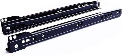 Set di Guide Scorrevoli a Rulli - Binario di Guida in Acciaio per Mobili Armadi Cassettiere - Disponibili in Diversi Colori e Misure - Facile Montaggio (500 mm - NERO) Utilizzabili per un Cassetto