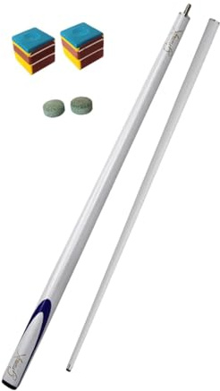 Amagogo Pool-Queue, Billard-Pool-Stock, Carbonfaser, Neun-Ball-Pool-Queue, volle Größe, 57 Zoll, segmentierter Billard-Queue, Snooker-Queue für Anfänger, Weiß