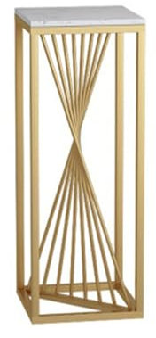 Mesas auxiliares altas de metal con parte superior de mármol para plantas de interior, soporte para macetas, muebles de sala de estar, color blanco, 80 cm