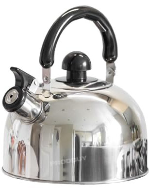1.8 Litre Stainless Steel Whistling Kettle Hob Gas StoveTop Caravan Camping Gift