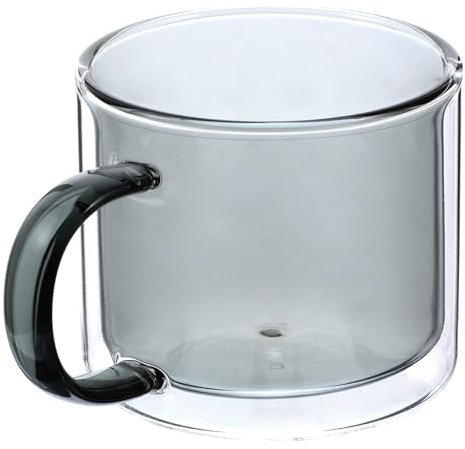 HEMOTON Bicchiere Da Caffè Doppio Tazza Isolante Per Bevande Fredde e Calde Perfetta Per Casa e Ufficio Trasparente Con