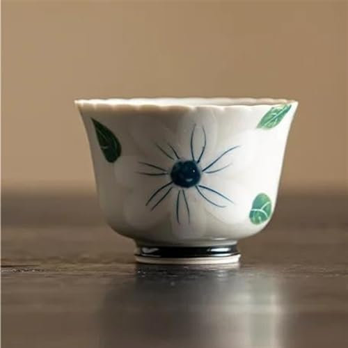 Teteras Cafeteras Juego De Té De Viaje Juego Té Kung Fu Para El Hogar 50ml 2 Unid/set Taza Té Cerámica Ligera Lujo Taza Té Camelia Pura Pintada A Mano Taza Maestra Individual Femenina Teteras y Servid