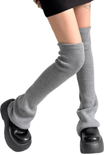 LUOFENG Schöne Beinstulpen für Damen und Mädchen, gestrickt, ausgestellt, Gothic, gehäkelt, Baggy-Bündchen, knöchelhohe Socken