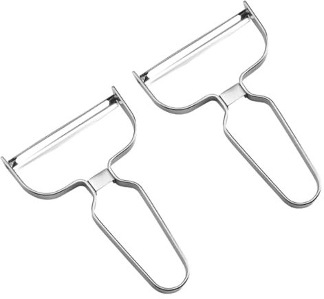 OHPHCALL 2piezas Pelador De Verduras Multifuncional Cortador De Patatas y Zanahorias Mango Ergonómico Antideslizante Diseño De Doble Cuchilla Rotativa Para Uso Diario La Cocina
