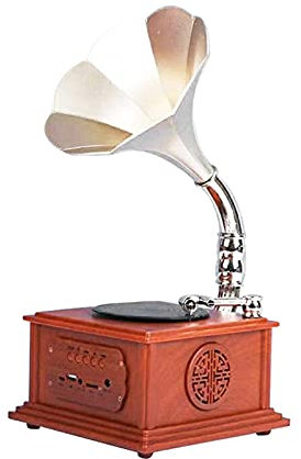 SGKOMN Giradischi, Giradischi con Lettore di vinili, Bluetooth, USB, con Design a Valigia Integrato, retrò, Vintage, Wireless, fonografo a Cinghia