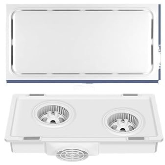 MENGLI-2024 Abluftventilator Ultradünner 9-cm-Ventilator mit Zwei Motoren, integrierte Decke, 30 x 60 cm, Abluftventilator for Küche und Bad, stark, leise Ventilator