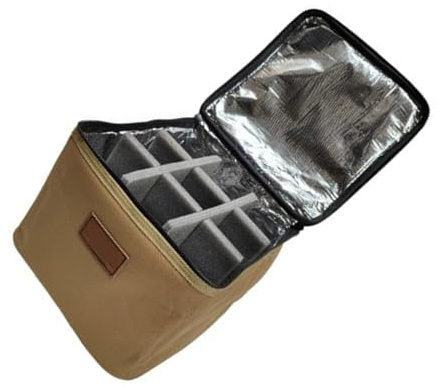 EXQIOUR Kleine Brennstoff-Zylinder-Aufbewahrungstasche, nachfüllbar, multifunktionaler Herdkanister, für Outdoor-Camping, khaki, XL