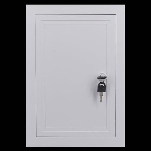 Panel de acceso para pared y techo con cerradura y llave, puerta de acceso de metal impermeable para fontanería, baño, ducha y garaje (50 x 60 cm)