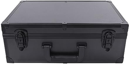 Grande scatola cosmetica organizer con specchio a LED, porta di ricarica USB e divisori regolabili, valigetta portatile per trucchi professionali e viaggi, Nero , 42 x 30 x 15 cm