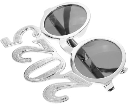 WHAMVOX Neujahrsbrille Partybrille Lustige Zahlenbrille Fotorequisite für Silvester Feier Glänzend Bunte Dekoration Unisex Zubehör für Themenpartys