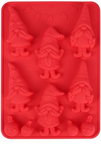 Christmas Chocolate Moulds, Silicone Christmas Gnome Moulds DIY 3D Chocolate Candy Soap Ice Cube Trays Baking Mould for Xmas Baking Cake Decoration F4-HSZRMJ