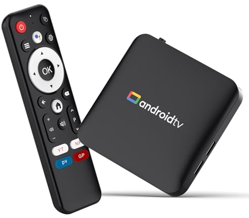LEFFOT Boitier Android TV 2025, 2Go RAM 16Go ROM, S905L3 4K Android 14.0 TV Box pour Home TV Streaming, Soutien 2.4G & 5G WiFi 4, BT 4.0, HDR10, 100M Ethernet, Amlogic S905L3 Quad-Core Cortex-A53